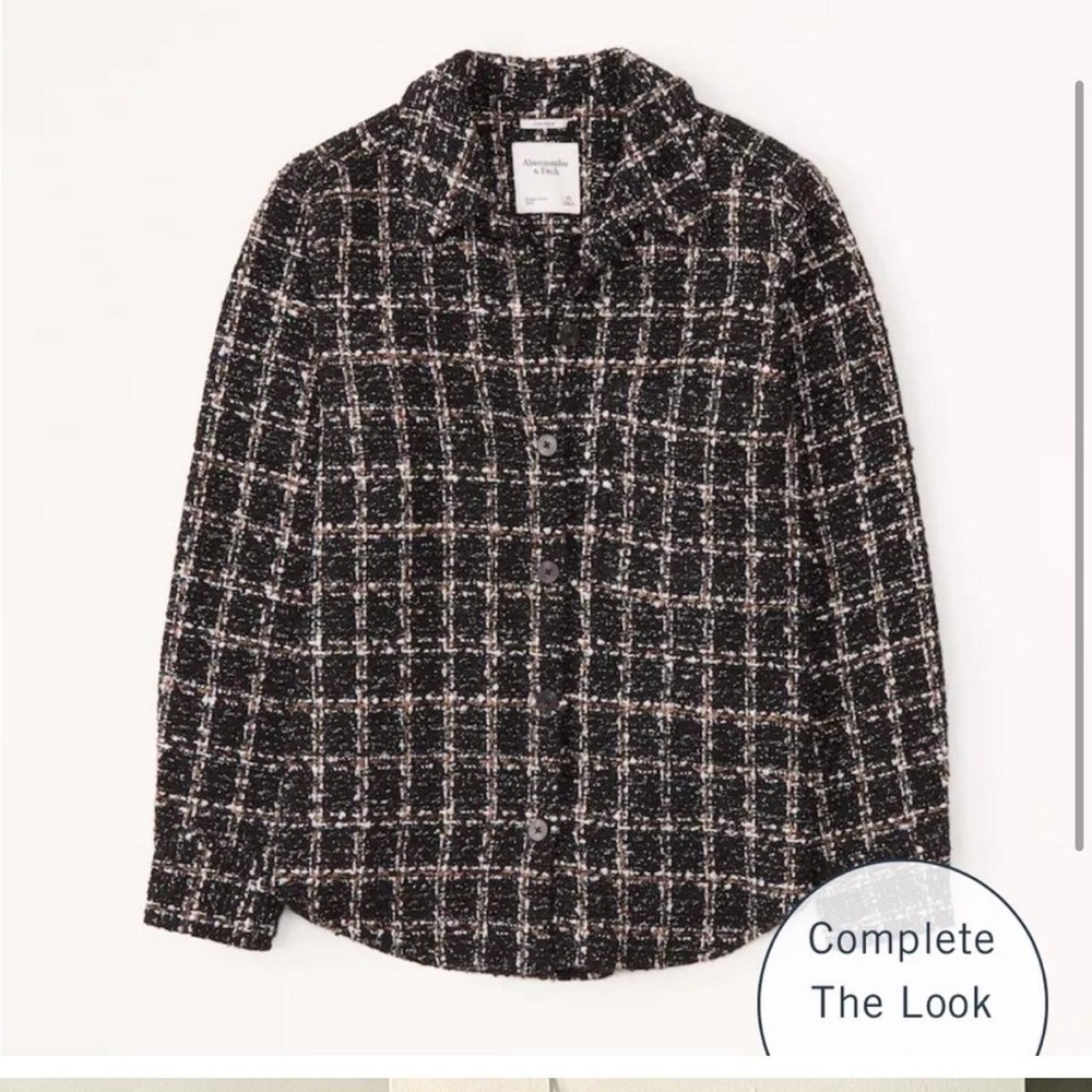 Abercrombie & Fitch Black and White Plaid Jacket